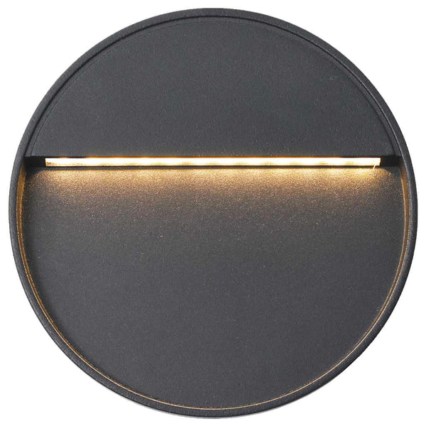 Schwarze LED-Wandleuchten für den Außenbereich Acs 3 W (2 Stück, rund)