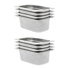 Edelstahl-Gastronormbehälter Schwarz GN 1/4 100 mm (8 Stück)