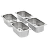 Edelstahl-Gastronormbehälter Schwarz GN 1/4 100 mm (8 Stück)