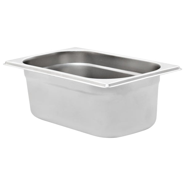 Edelstahl-Gastronormbehälter Schwarz GN 1/4 100 mm (8 Stück)