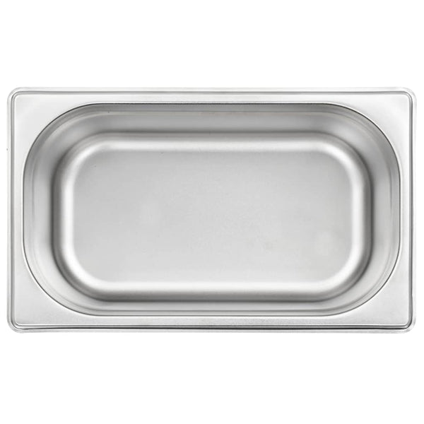 Edelstahl-Gastronormbehälter Schwarz GN 1/4 100 mm (8 Stück)