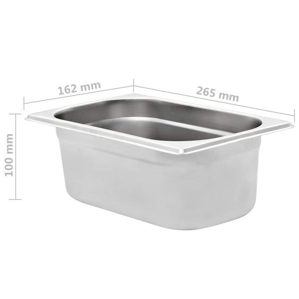 Edelstahl-Gastronormbehälter Schwarz GN 1/4 100 mm (8 Stück)