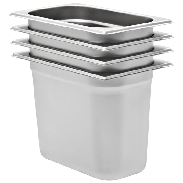 Gastronormbehälter aus Edelstahl Schwarz GN 1/4 200 mm (4 Stück)