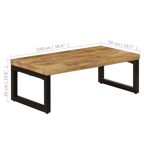 Couchtisch Joca 100x50x35cm (massives Mangoholz und Stahl)