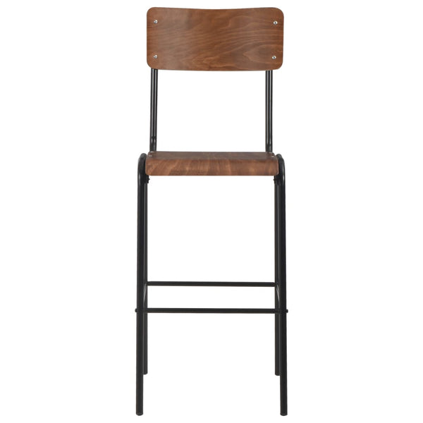 Braune Barhocker Pozeef (2 Stk. Sperrholz Stahl)