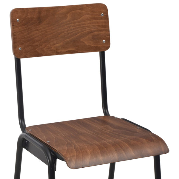 Braune Barhocker Pozeef (2 Stk. Sperrholz Stahl)