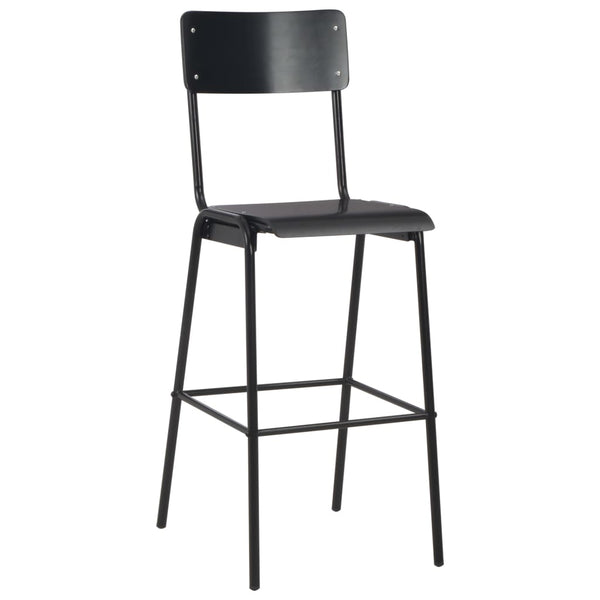 Schwarz Barhocker Pozeef (2 Stück Sperrholz und Stahl)