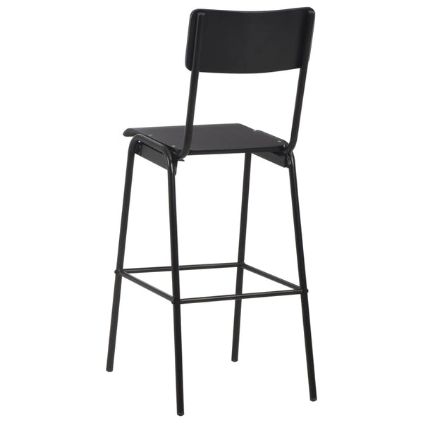 Schwarz Barhocker Pozeef (2 Stück Sperrholz und Stahl)