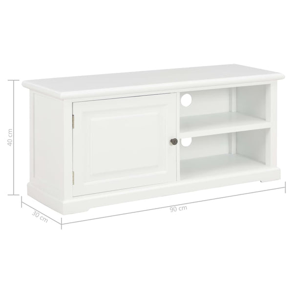 Valkoinen tv-taso Trioleta 90x30x40cm (puu)
