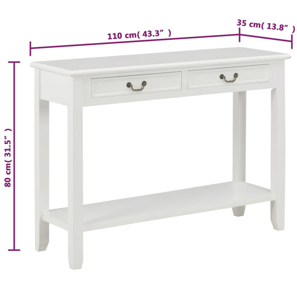 Weißer Beistelltisch Ghgeorghe 110x35x80cm (Holz)
