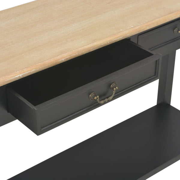 Schwarzer Beistelltisch Ghgeorghe 110x35x80cm (Holz)