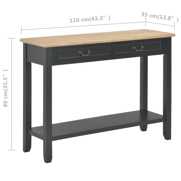 Schwarzer Beistelltisch Ghgeorghe 110x35x80cm (Holz)