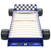 Blaues Kinderbett Rennwagen Garabed 90x200cm
