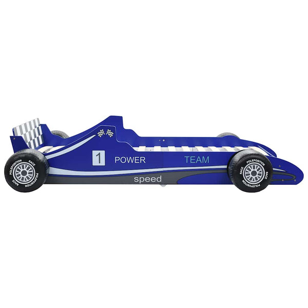 Blaues Kinderbett Rennwagen Garabed 90x200cm
