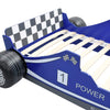 Blaues Kinderbett Rennwagen Garabed 90x200cm