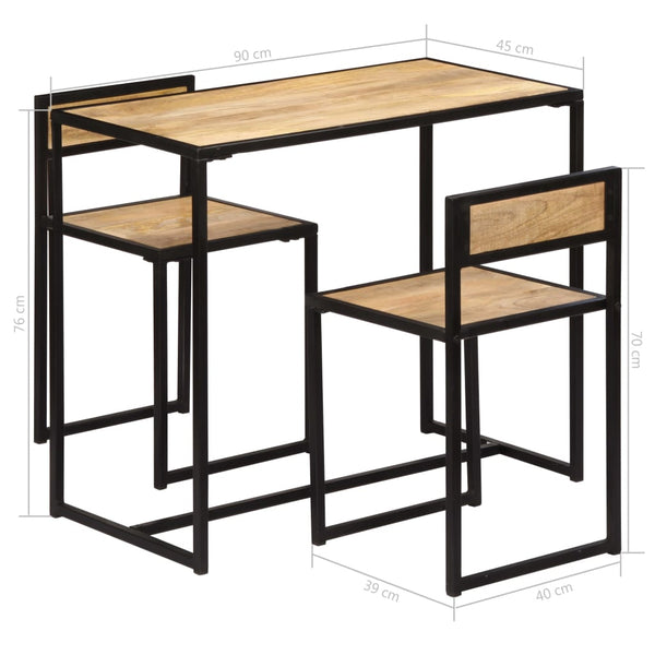 Essgruppe Giura (3-teilig, Mangoholz)