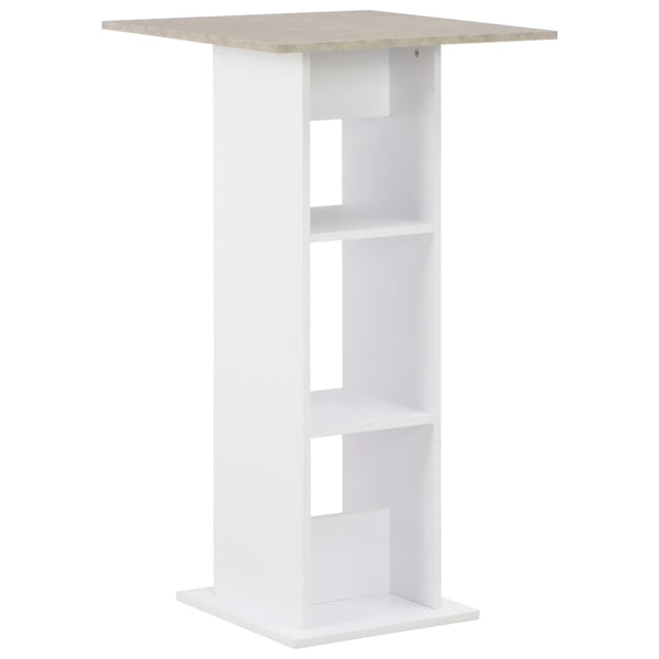 Bartisch Rone Weiß und Beton 60x60x110cm