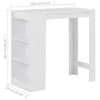 Sande Bartisch weiß mit Regal 110x50x103cm