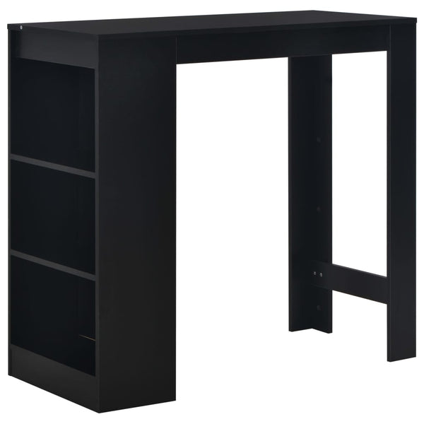 Schwarzer Bartisch mit Regal Sande 110x50x103cm