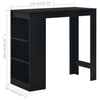 Schwarzer Bartisch mit Regal Sande 110x50x103cm