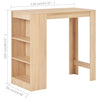 Eiche Bartisch mit Regal Sande 110x50x103cm