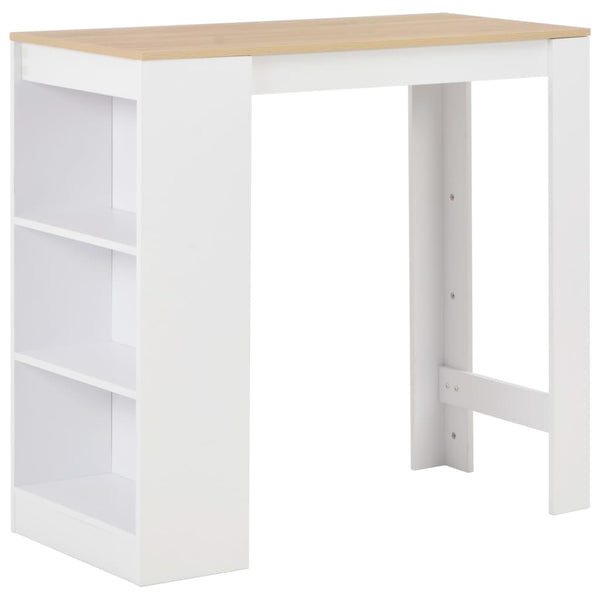 Bartisch Sande mit weißem Regal 110x50x103cm