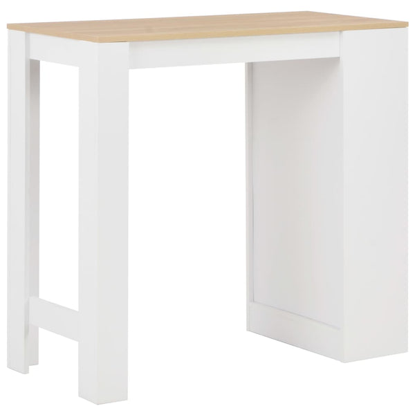 Bartisch Sande mit weißem Regal 110x50x103cm