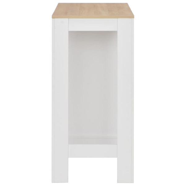 Bartisch Sande mit weißem Regal 110x50x103cm