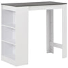 Weißer Sande Bartisch mit Ablage 110x50x103cm
