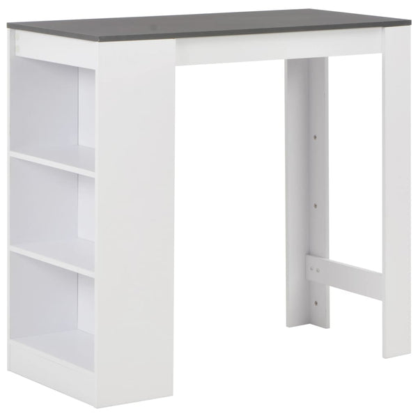 Weißer Sande Bartisch mit Ablage 110x50x103cm