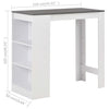 Weißer Sande Bartisch mit Ablage 110x50x103cm