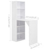 Bartisch Dinelu mit Schrank, weiß 115x59x200cm
