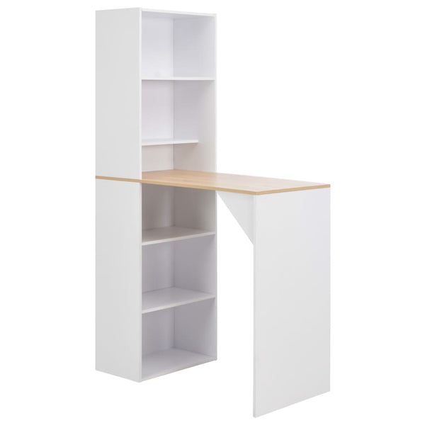 Weißer Dinelu Bartisch mit Schrank 115x59x200cm