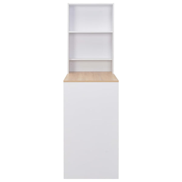 Weißer Dinelu Bartisch mit Schrank 115x59x200cm