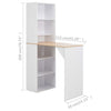 Weißer Dinelu Bartisch mit Schrank 115x59x200cm