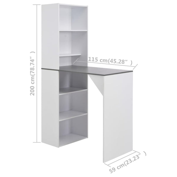 Dinelu Bartisch mit Schrank, weiß, 115x59x200cm