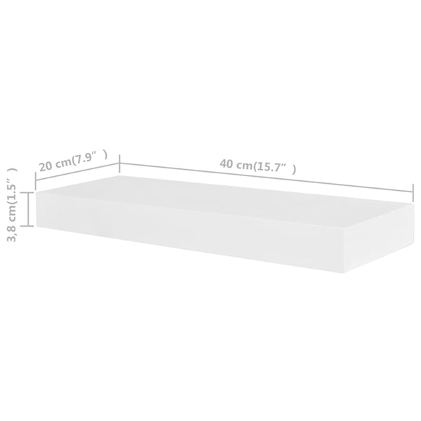 Weißes Wandregal Mardari 40cm (4 Stück)