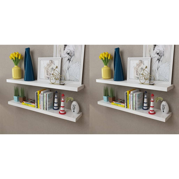 Weißes Wandregal Mardari 100cm (4 Stk.)