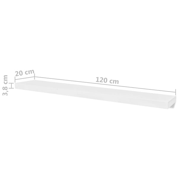 Weißes Wandregal Mardari 120cm (4 Stück)