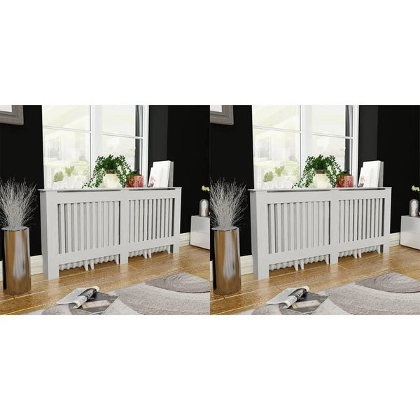 Weiße Heizkörperverkleidung Eliss 172cm (2 St. MDF)
