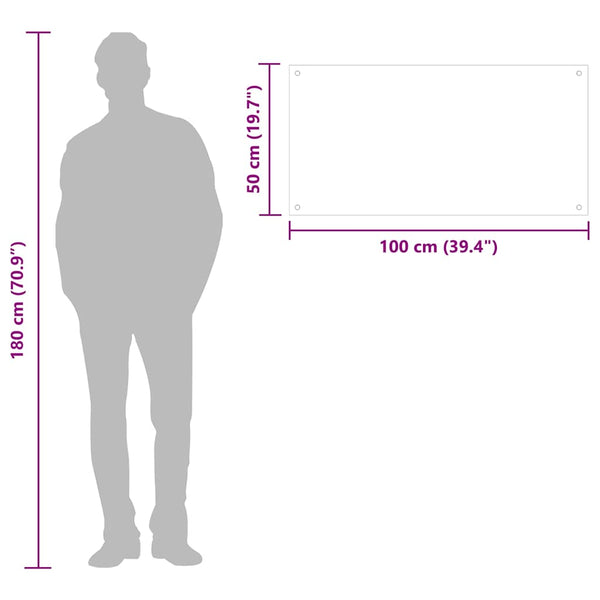 Transparenter Küchenspritzschutz Ikovics 100x50cm (ESG-Glas)