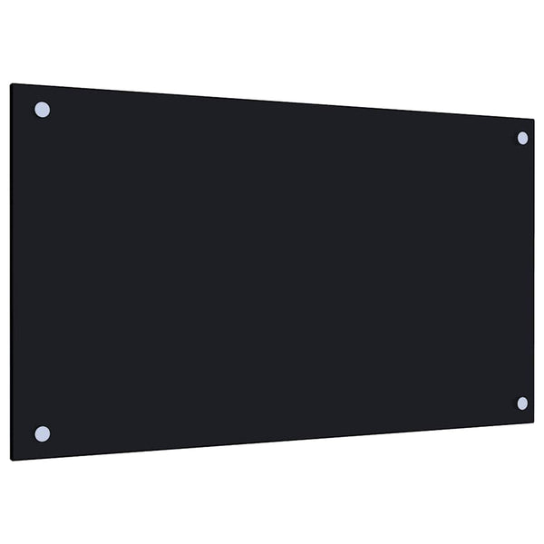 Schwarzer Küchenspritzschutz Ikovics 70x40cm (Hartglas)