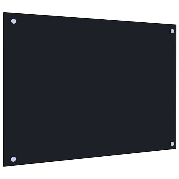 Schwarzer Küchenspritzschutz Ikovics 70x50cm (Hartglas)