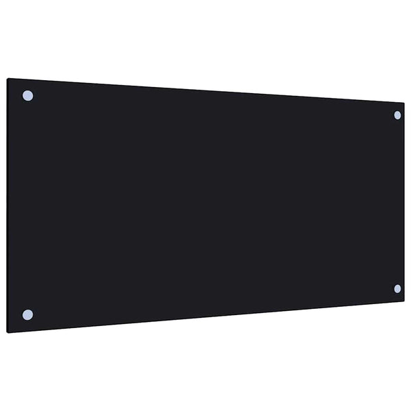 Schwarzer Küchenspritzschutz Ikovics 80x40cm (gehärtetes Glas)