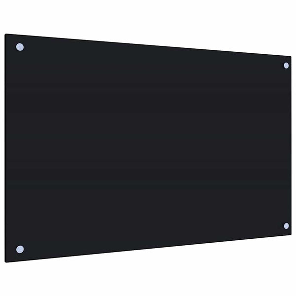 Schwarzer Küchenspritzschutz Ikovics 80x50cm (ESG-Glas)