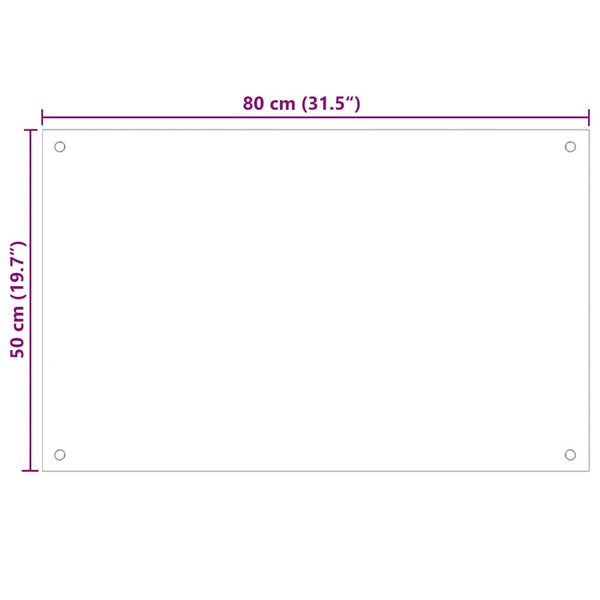 Schwarzer Küchenspritzschutz Ikovics 80x50cm (ESG-Glas)