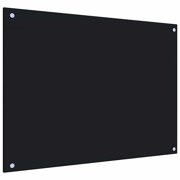 Schwarzer Küchenspritzschutz Ikovics 80x60cm (Hartglas)