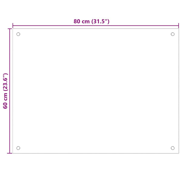 Schwarzer Küchenspritzschutz Ikovics 80x60cm (Hartglas)