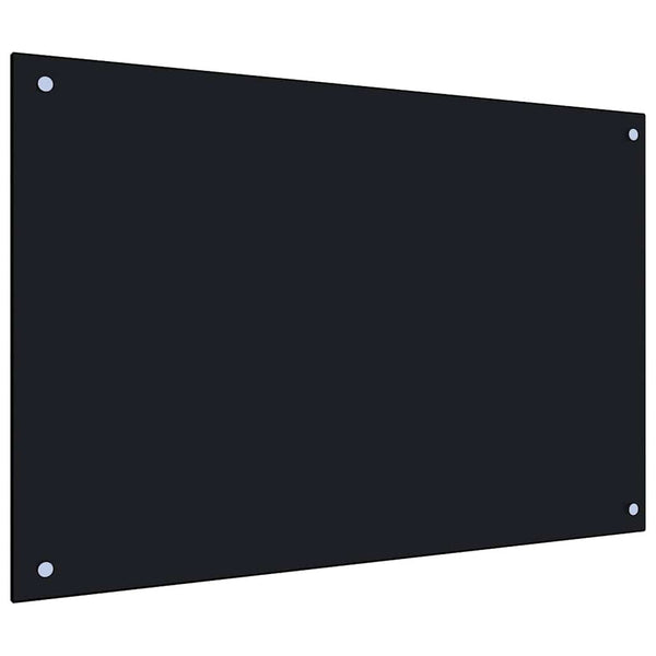 Schwarzer Küchenspritzschutz Ikovics 90x50cm (gehärtetes Glas)