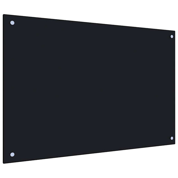Schwarzer Küchenspritzschutz Ikovics 90x60cm (Hartglas)